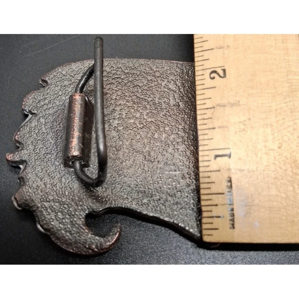 Native American Indian Warrior Chief Head‎ Copper Tone Belt Buckle